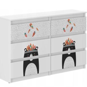 Gyerek komód 77 x 30 x 140 cm - Fekete indián maci kép