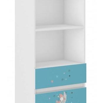 Gyerek könyvespolc fiókokkal 180 x 33 x 60 cm - Alvó kislány kép