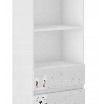 Gyerek könyvespolc fiókokkal 180 x 33 x 60 cm - Bajszos nyuszi kép