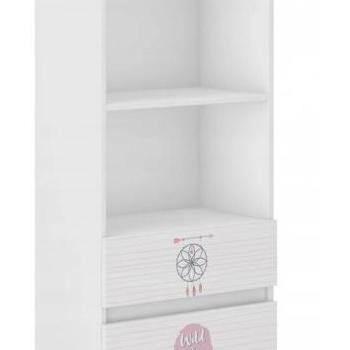 Gyerek könyvespolc fiókokkal 180 x 33 x 60 cm - Cuki állatkákkal kép