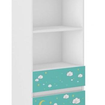 Gyerek könyvespolc fiókokkal 180 x 33 x 60 cm - Cuki elefánt kép