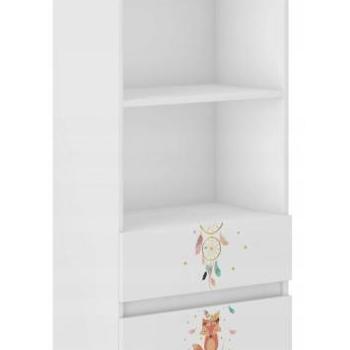 Gyerek könyvespolc fiókokkal 180 x 33 x 60 cm - Cuki róka kép