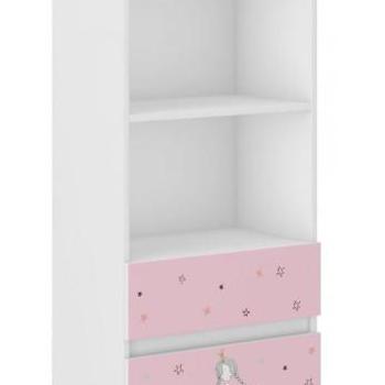 Gyerek könyvespolc fiókokkal 180 x 33 x 60 cm - Hercegnő kép