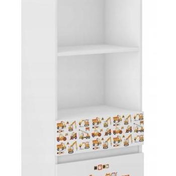 Gyerek könyvespolc fiókokkal 180 x 33 x 60 cm - Kis építőknek kép