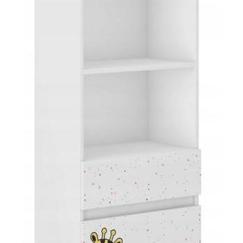 Gyerek könyvespolc fiókokkal 180 x 33 x 60 cm - Mesebeli állatkákkal kép