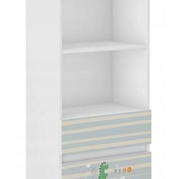 Gyerek könyvespolc fiókokkal 180 x 33 x 60 cm - Mesebeli sárkány kép