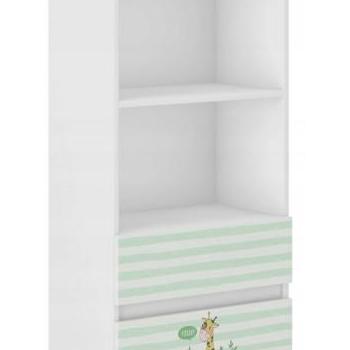 Gyerek könyvespolc fiókokkal 180 x 33 x 60 cm - Zsiráf kép