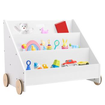 Gyerek könyvespolc kerekekkel, fehér, BERUS kép