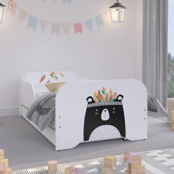 Gyerekágy ágyneműtartóval 140 x 70 cm - Fekete indián maci kép