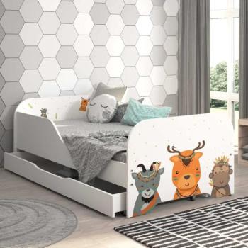 Gyerekágy ágyneműtartóval 140 x 70 cm Indián állatkák kép