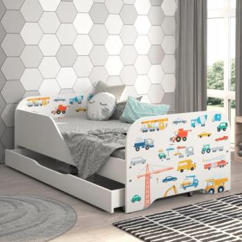 Gyerekágy ágyneműtartóval 140 x 70 cm Járgányok kép