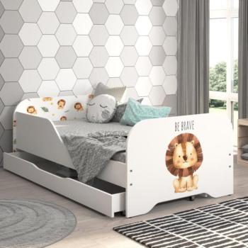 Gyerekágy ágyneműtartóval 140 x 70 cm Oroszlán kép