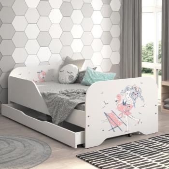 Gyerekágy ágyneműtartóval 140 x 70 cm Strandoló lány kép