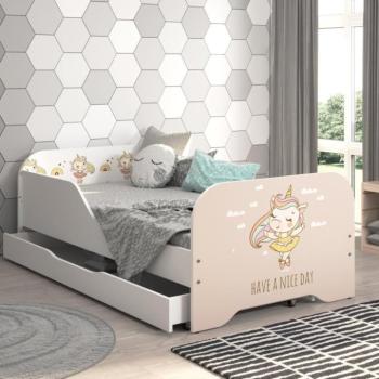 Gyerekágy ágyneműtartóval 140 x 70 cm Unikornis kép