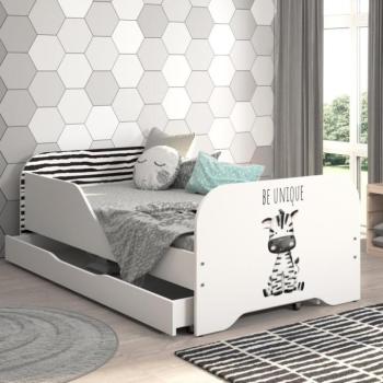 Gyerekágy ágyneműtartóval 140 x 70 cm Zebra kép