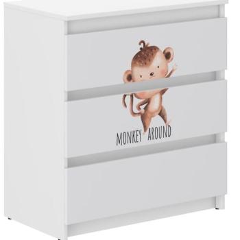 Gyerekszobai komód majommal 76x40x70 cm kép