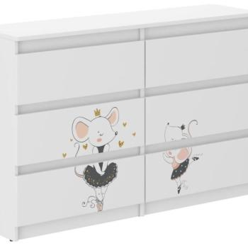 Gyermek komód egérrel 77x30x120 cm kép
