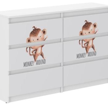 Gyermek komód majom motívummal 77x30x140 cm kép