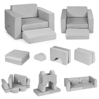 Gyermek moduláris kanapé - 8 részes, többféle színben szürke kép