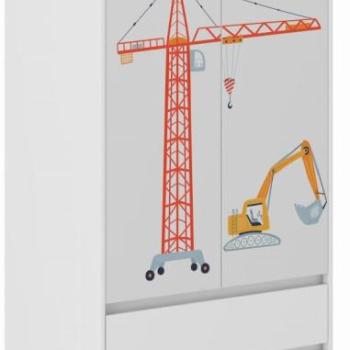 Gyermek ruhásszekrény teherautók motívummal  180x55x90 cm kép