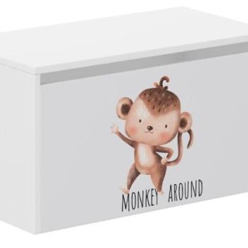Gyermek tárolódoboz majom mintával – 40 × 40 × 69 cm kép