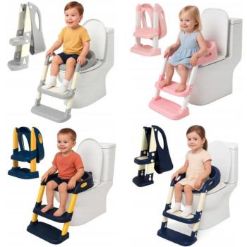 Gyermek WC-ülőke lépcsővel kék kép