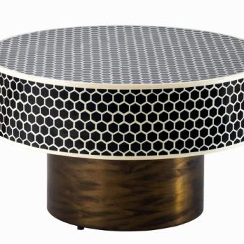 HARMONY NATURE fekete polirezin dohányzóasztal kép