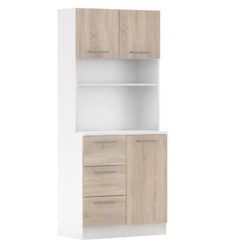 Háromajtós szekrény, fehér/sonoma tölgy, LASET NEW kép