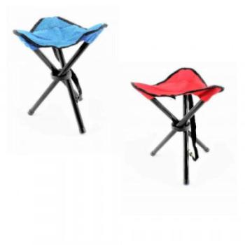 Háromlábú kempingszék kék vagy piros színben 2 db/ csomag kép