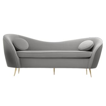 Háromszemélyes dizájn kanapé, szürke Velvet szövet/gold arany króm, EZIO TYP 3 kép