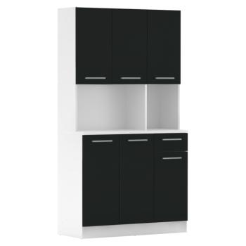 Hatajtós szekrény, fehér/fekete, PELION NEW kép