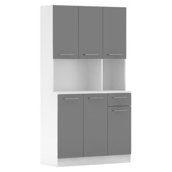 Hatajtós szekrény, fehér/grafit, PELION NEW kép