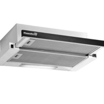 Hausberg HB-1285 teleszkópos páraelszívó / szagelszívó - 60 cm - inox / fekete üveg kép