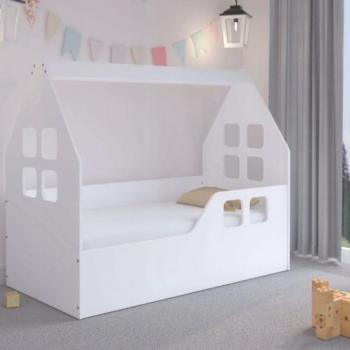 Házikó gyerekágy 140 x 70 cm fehér - jobbos kép