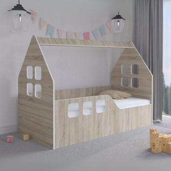 Házikó gyerekágy 160 x 80 cm Sonoma tölgyfa - balos kép