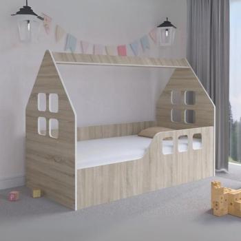 Házikó gyerekágy 160 x 80 cm Sonoma tölgyfa - jobbos kép