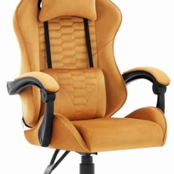 HC-1000 játékszék MUSTARD - bársony szövet kép