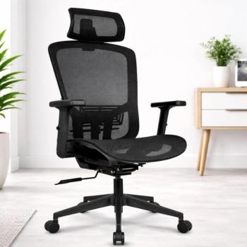 HC-1045 ergonomikus irodai szék hálós háttámlával - fekete színben kép