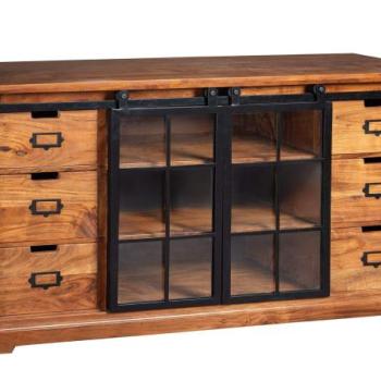 HERITAGE barna akácfa vitrin 150 cm kép