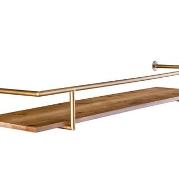 HERITAGE fenyőfa vas fali polc kép