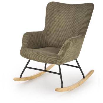 Hintafotel, kordbársony - fém - fa, olivazöld - BALANCE kép