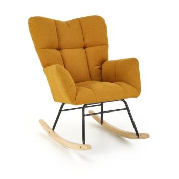 Hintafotel, steppelt, szövet - fém - fa, mustársárga - fekete - bézs - NENNI kép