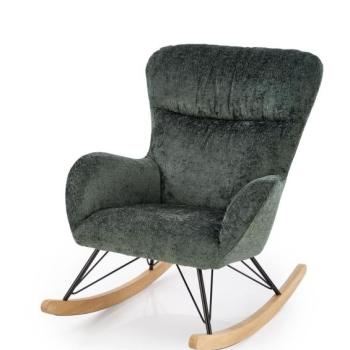 Hintafotel, szövet - fém - fa, sötétzöld - BEN kép