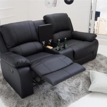 HOLLYWOOD II fekete kétszemélyes műbőr fotel kép