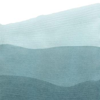 Hullámokat ábrázoló tapéte, 200x250 cm, türkiz - fehér - HORIZON BLEU kép