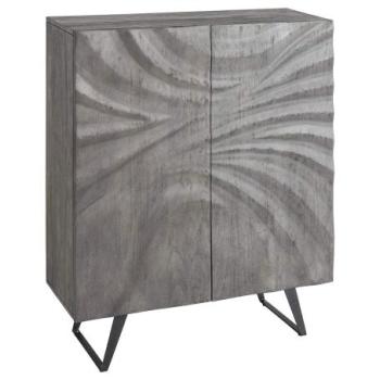 HURRICANE szürke akácfa tálalószekrény 120cm kép