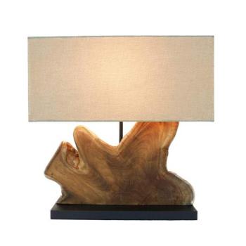 HYPNOTIC bézs teakfa asztali lámpa kép