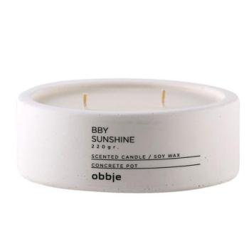 Illatosított gyertya, lapos, szantálfa, paraffin - szója, fehér - SANTAL kép