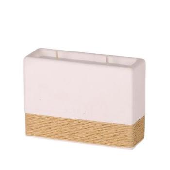 Illatosított gyertya, szantálfa, paraffin - szója, fehér - bézs - SANTAL kép