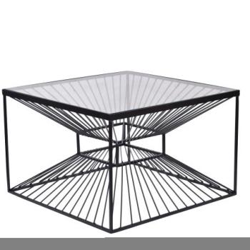 ILLUSION átlátszó üveg dohányzóasztal 60cm kép